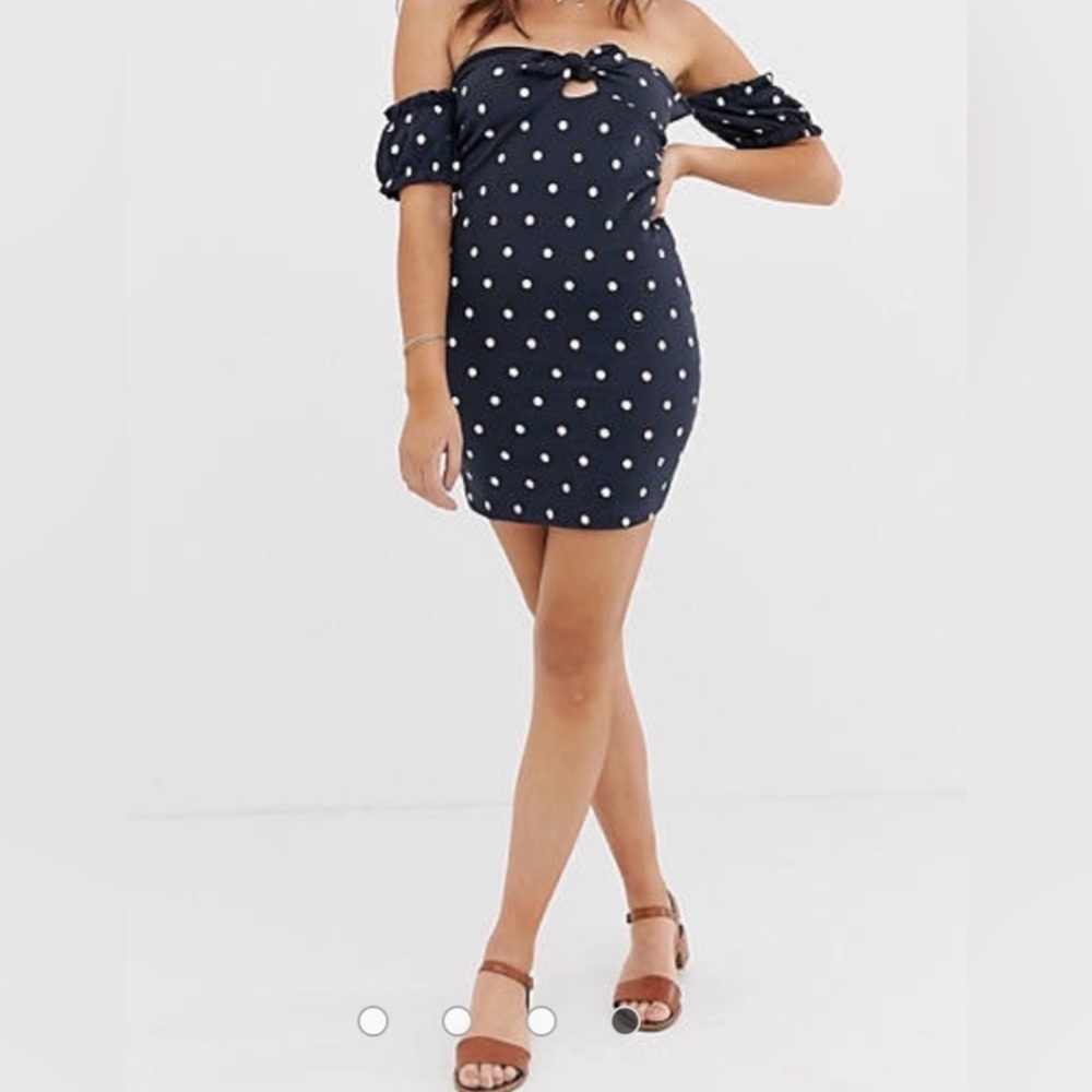 ASOS Navy Polka Dot Dress